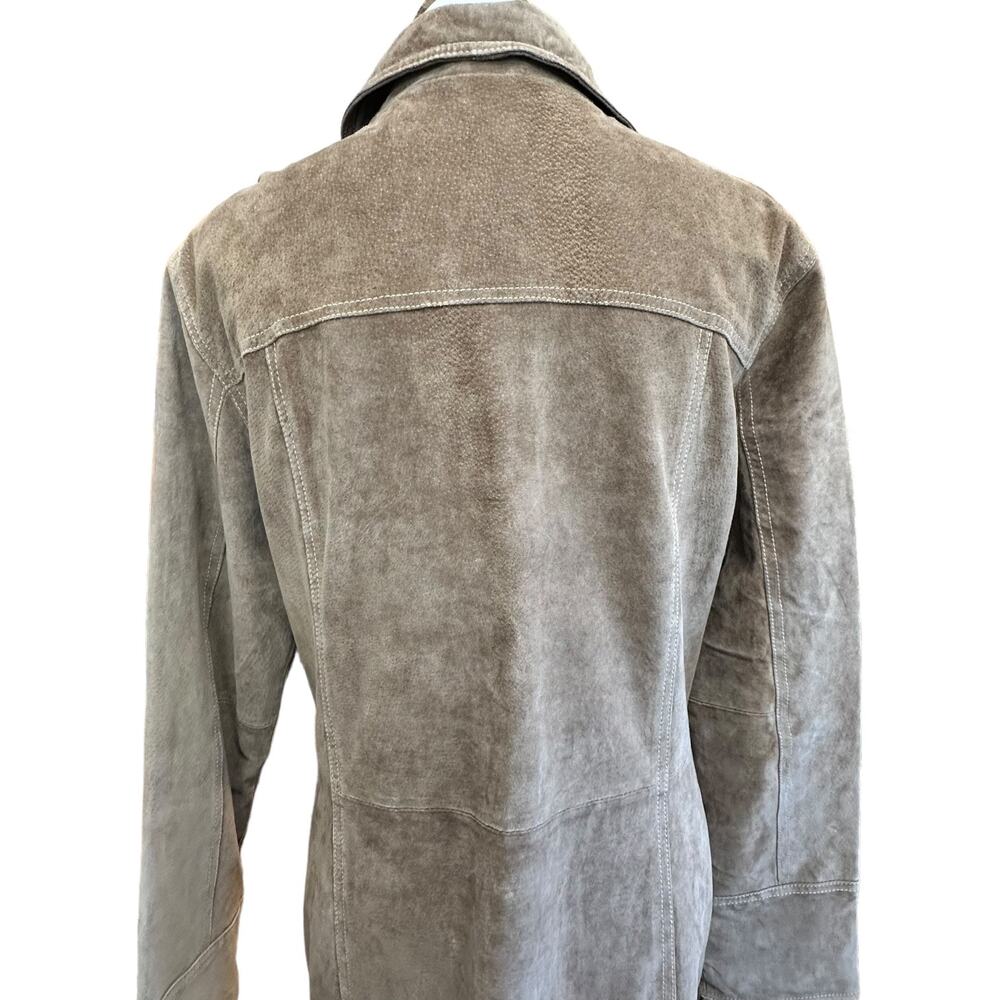 Vintage Boutique Europa Leather Trench Coat EVC Western Tombstone 90s - Picture 6 of 12
